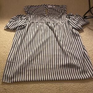 Striped Women's Top - Black and White